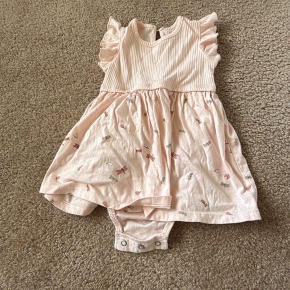 12 Month Baby Girl Bundle (3pc): Navy Quilted Vest & 2 Dresses - Picture 3 of 4